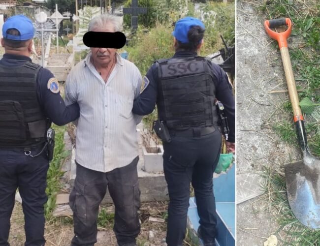 Detienen a trabajador por exhumar sin permiso tumba en Iztacalco