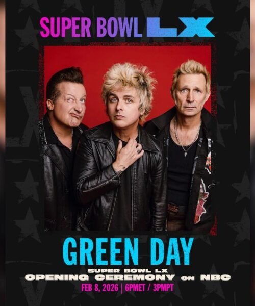 NFL anuncia a Green Day para la ceremonia de apertura del Super Bowl LX