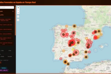 Este mapa permite seguir los incendios de España casi en tiempo real con datos oficiales y de satélites