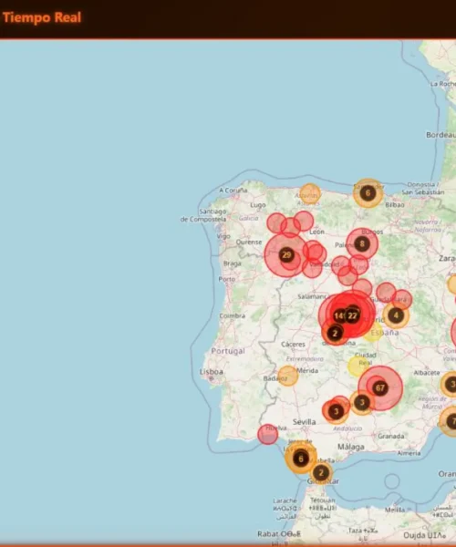 Este mapa permite seguir los incendios de España casi en tiempo real con datos oficiales y de satélites